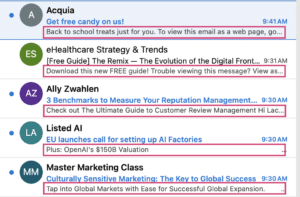 Figure 1 [Alt text Healthcare email preview text examples]