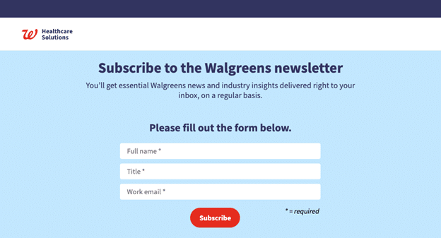 Subscribe to the Walgreens newsletter