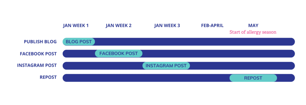 Content repurposing plan example timeline